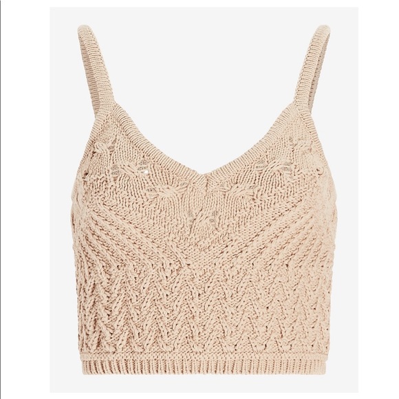 NWT Express Crochet Knit Cropped Sweater Cami - Picture 6 of 7